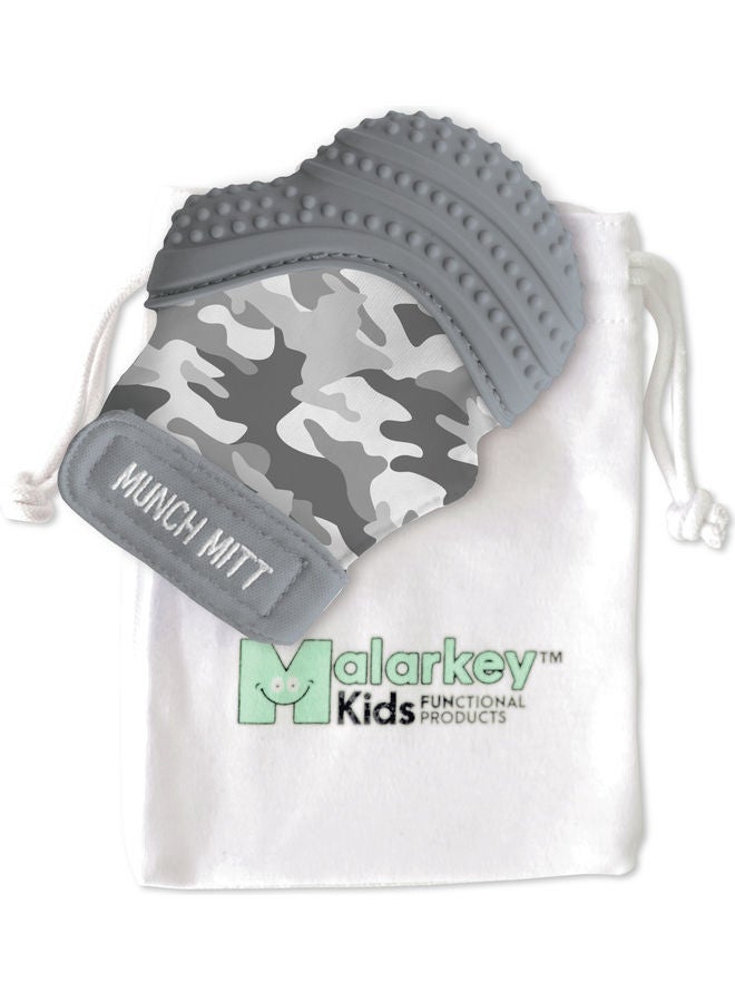 Camo Printed Munch Mitt Teether With Travel Bag