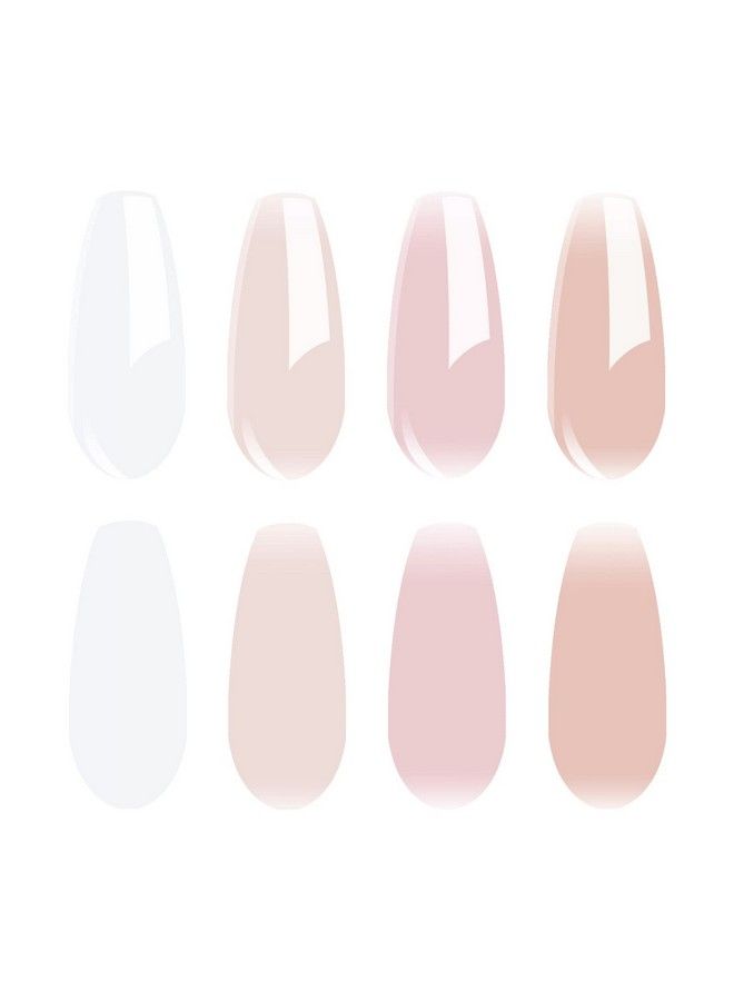 4Pcs Jelly Nude Pink Milky White Rose Gel Nail Polish Set Sheer Clear Crystal Translucent French Manicure Gel Nail Polish Kit 8Ml