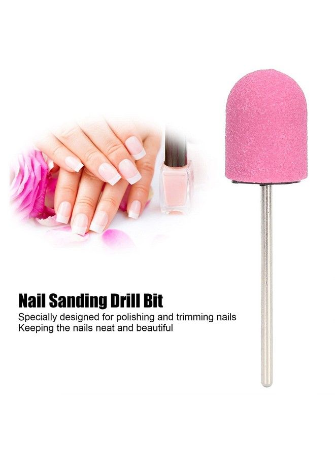 Nail Drill Bits Kit Nail Art Sanding Cap Nail Drill Bits Polishing Grinding Sanding Bands Set Nail Drill Head Accessory For Manicure Pedicure Nail Polishing Burr Home Salon Use 13 X 19Mm(Pink)