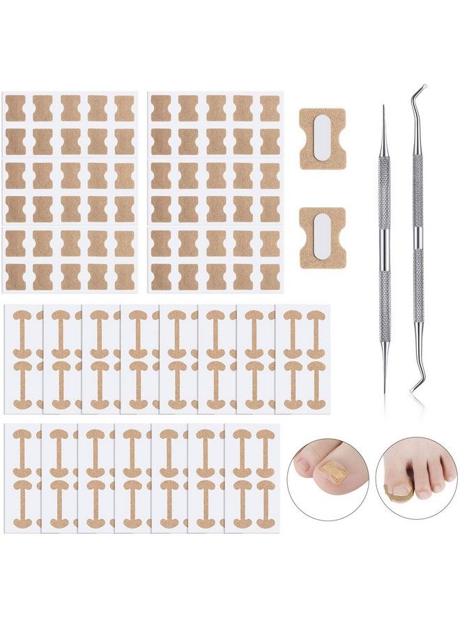 122 Pieces Ingrown Toenail Tool Set Include Ingrown Toenail File And Lifter 60 Pieces Elastic Patch Curved Toenails Brace Stickers And 60 Pieces Ingrown Toenail Correction Stickers