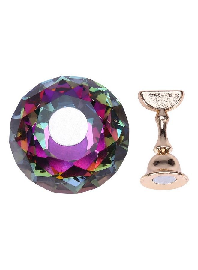 Nail Tips Stand Holder Nail Art Display Stand Magnetic Nail Stand Alloy Nail Art Display Base For Nail For Nail Art Equipment Art Design(Colorful Diamond Crystal)