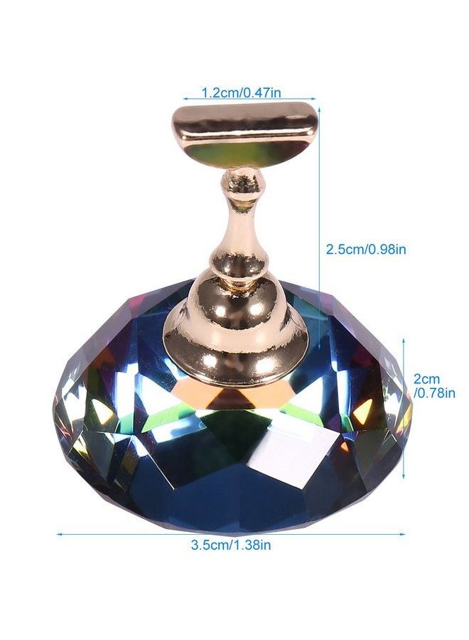 Nail Tips Stand Holder Nail Art Display Stand Magnetic Nail Stand Alloy Nail Art Display Base For Nail For Nail Art Equipment Art Design(Colorful Diamond Crystal)