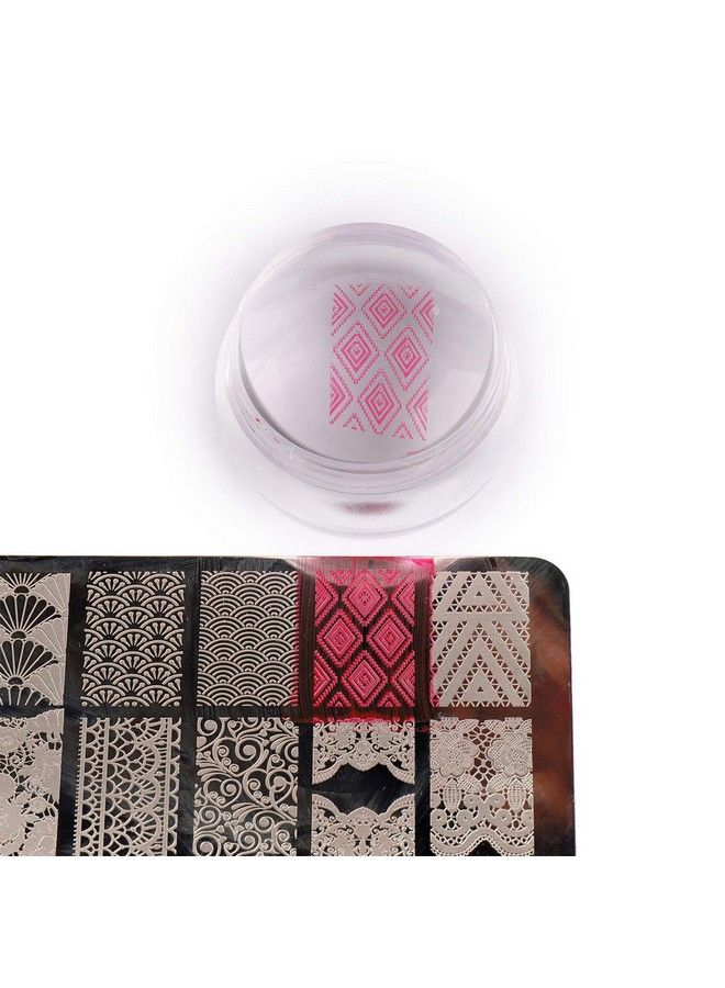Nail Art Stamper Clear Silicone Stamping Jelly With Scraper Transparent Visible Body No Misplacement For Diy Nail Decor