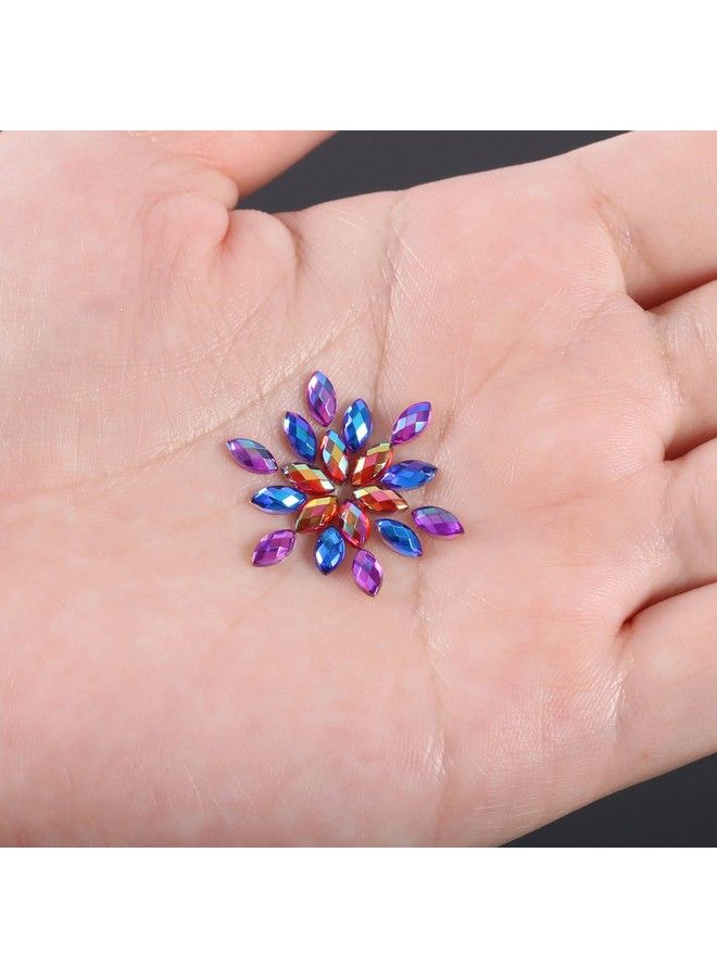 1200 Pieces 12 Colors Shiny Nail Rhinestones Horse Eye Rhinestones Flat Back Nail Gems Decorations Supplies With Box