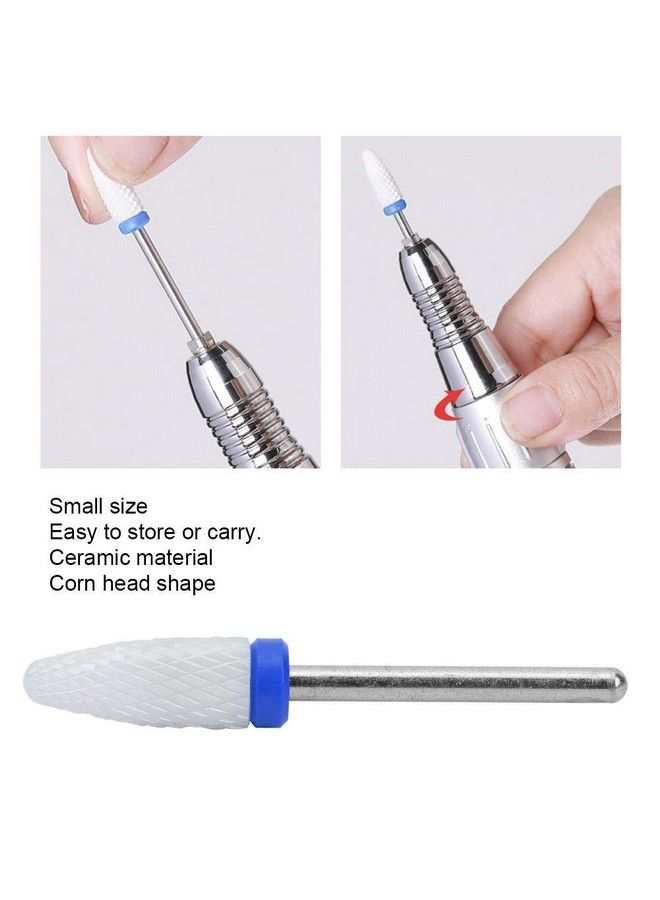 Ceramic Nail Drill Bit Cornheadshape Professional Grinding Head For Nail Polishing(Blue)