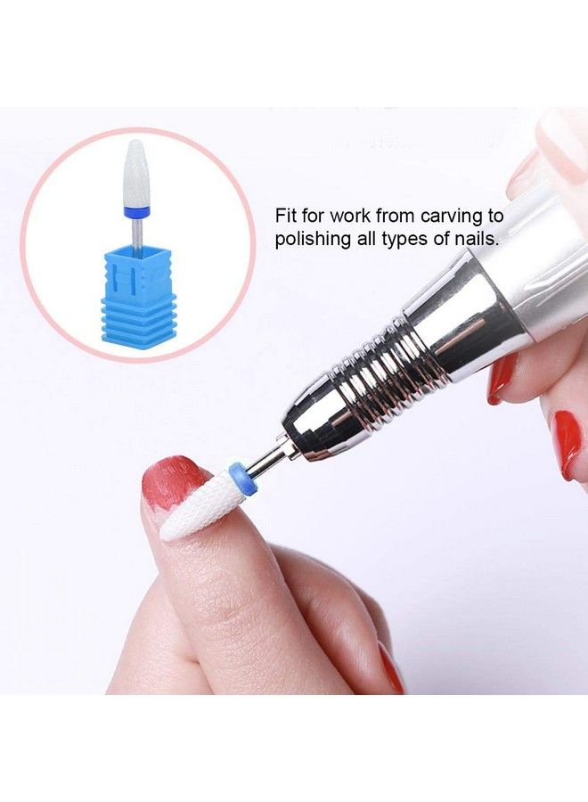Ceramic Nail Drill Bit Cornheadshape Professional Grinding Head For Nail Polishing(Blue)
