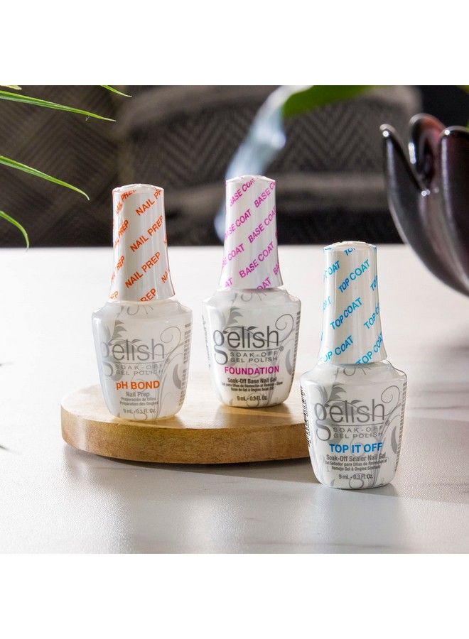 Mini Terrific Trio Essentials Collection 9 Ml Soak Off Gel Nail Polish Kit With Ph Bond Foundation Base And Top It Off