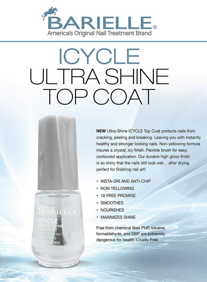 Icycle Ultra Shine Top Coat Quick Dry Top Coat Nail Polish Salon Quality Top Coat