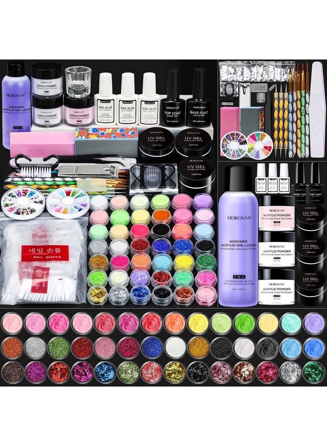 Acrylic Nail Kit Professional Acrylic Nail Kits Set Acrylic Powder Set With Everything For Beginners Glitter Powder Acrylic Brush For Nail Art Extension