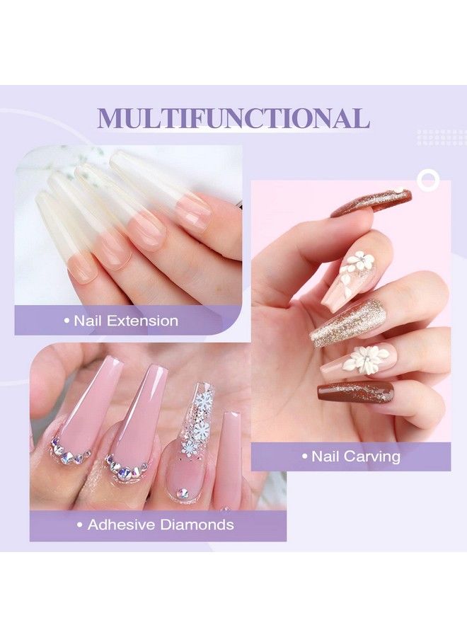 Acrylic Nail Kit For Beginner 15G Clearwhitepink Acrylic Powder And Liquid Set With Acrylic Nail Brush Nail Forms Glass Dappen Dish Easy To Use Starter Acrylic Nail Kit For Home Diy