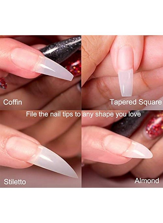 600 Clear Nail Tips Coffin French Fake Nails Tips 12 Sizes Lady Acrylic Artificial False Nails For Nail Salon Nail Shop