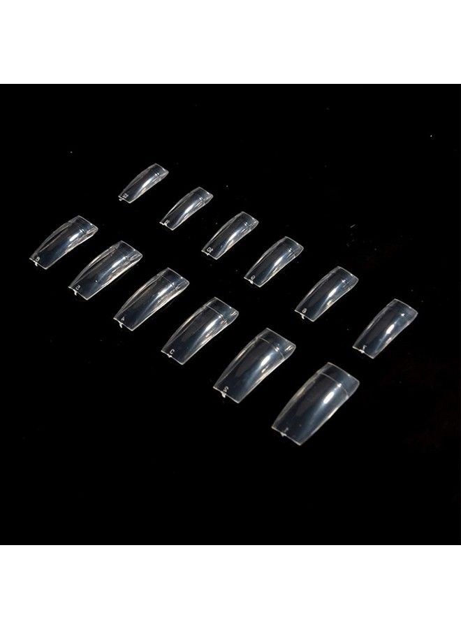 600 Clear Nail Tips Coffin French Fake Nails Tips 12 Sizes Lady Acrylic Artificial False Nails For Nail Salon Nail Shop