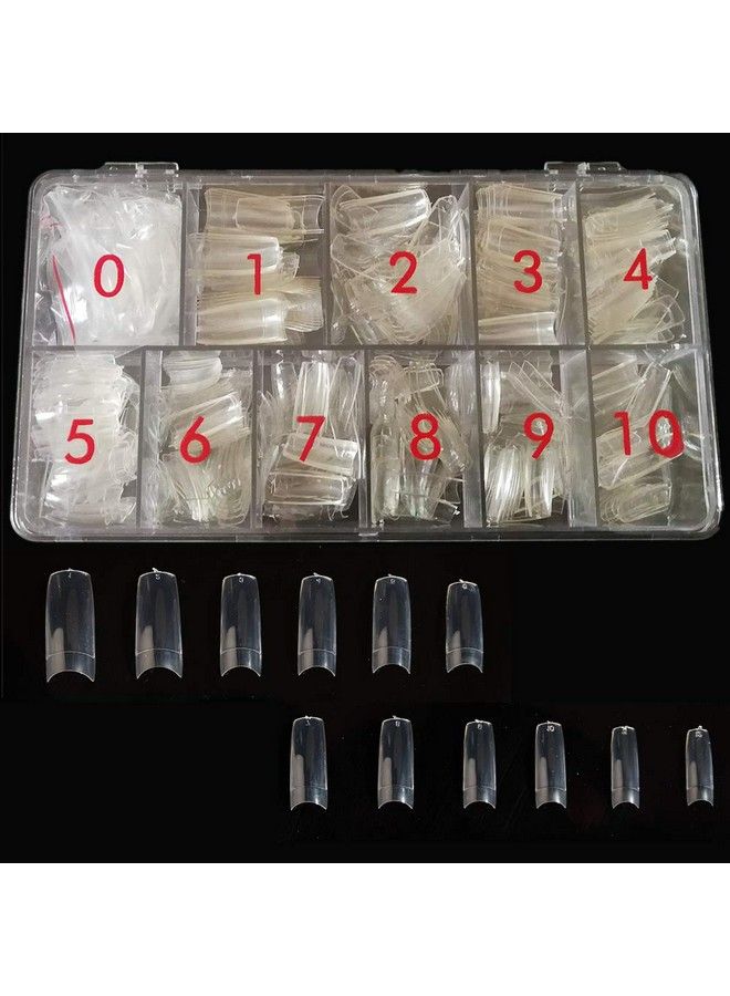 600 Clear Nail Tips Coffin French Fake Nails Tips 12 Sizes Lady Acrylic Artificial False Nails For Nail Salon Nail Shop