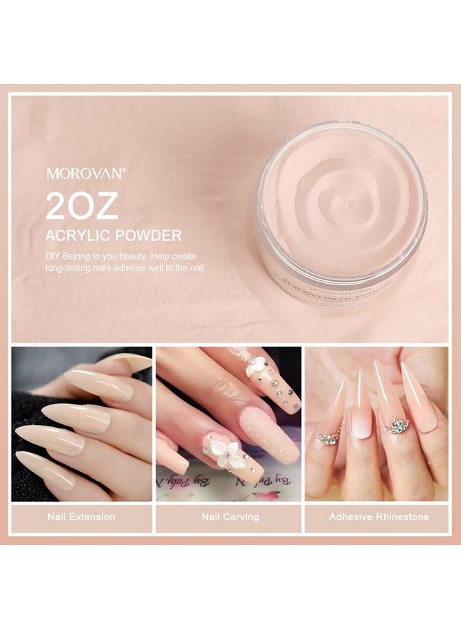 Nude Pink Acrylic Powder 2Oz Professional Acrylic Nail Powder Polymer Nude Pink Nail Powder For Acrylic Nail Extension Carving Nails