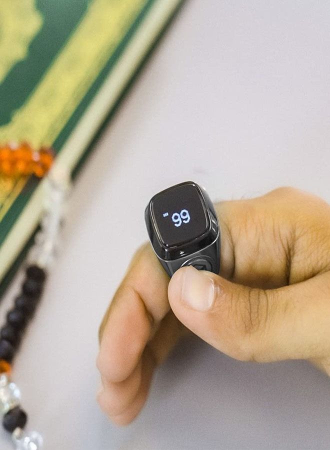 Smart Tasbih Zikr Metal Ring 22 MM Space Grey