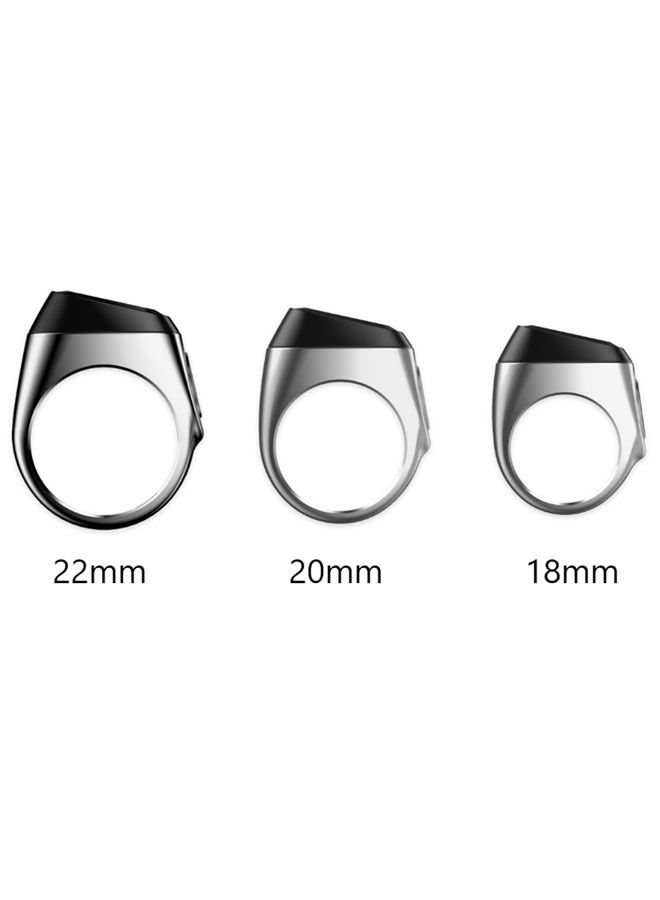 Smart Tasbih Zikr Metal Ring 18 MM Bright Silver