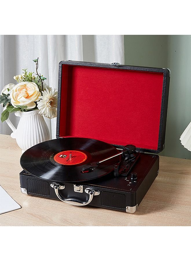 Portable Wood Vinyl Record Retro Phonograph