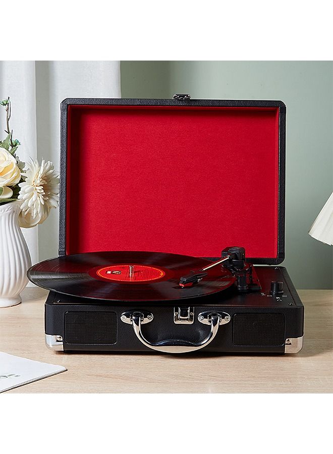 Portable Wood Vinyl Record Retro Phonograph