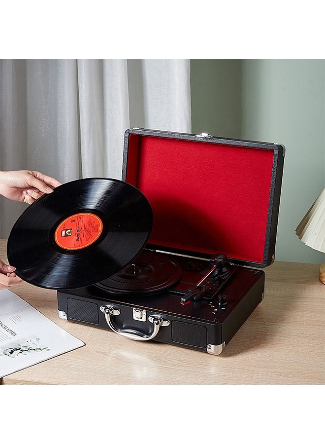 Portable Wood Vinyl Record Retro Phonograph