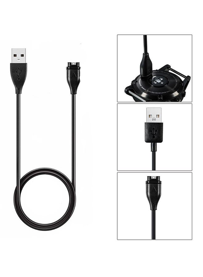 Replacement USB Data Sync Charging Cable Wire Cord for Garmin Vivoactive 3 Black