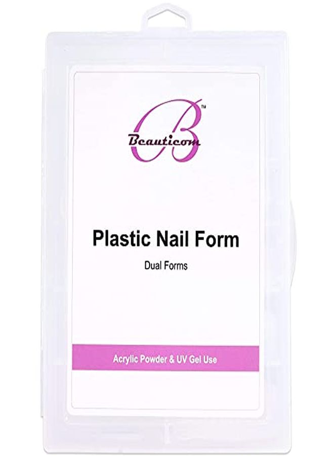 Usa Plastic Dual Nail Form Set Box Frosted Form Box With Clear False Nail Form For Nail Salons And Diy Manicure