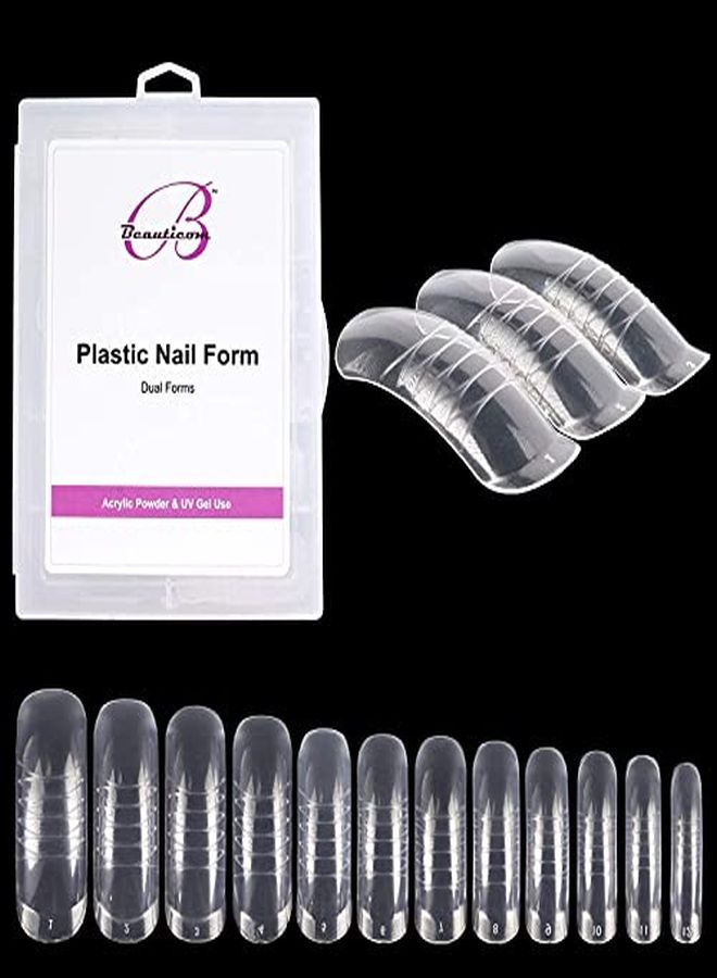 Usa Plastic Dual Nail Form Set Box Frosted Form Box With Clear False Nail Form For Nail Salons And Diy Manicure