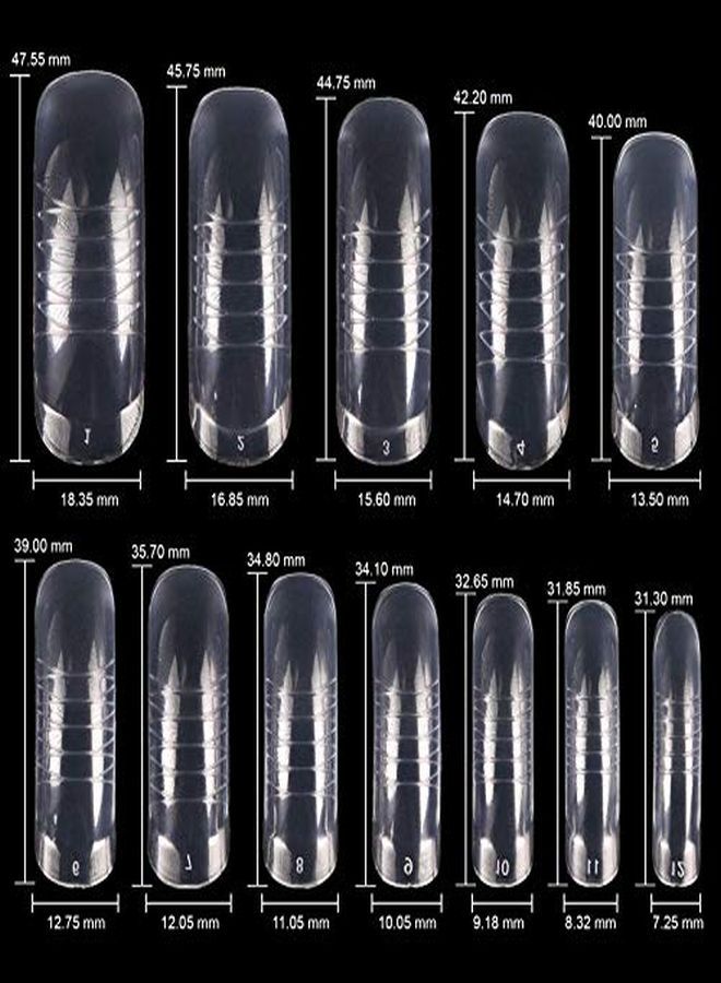 Usa Plastic Dual Nail Form Set Box Frosted Form Box With Clear False Nail Form For Nail Salons And Diy Manicure