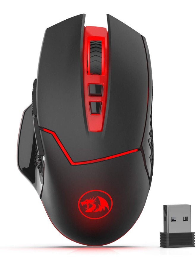 Redragon M690-1 Wireless Gaming Mouse with DPI Shifting, 2 Side Buttons, 2400 DPI, Ergonomic Design, 8 Buttons-Black