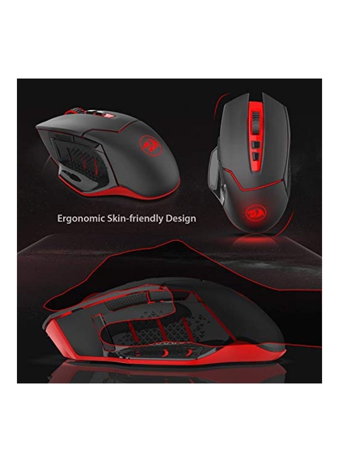 Redragon M690-1 Wireless Gaming Mouse with DPI Shifting, 2 Side Buttons, 2400 DPI, Ergonomic Design, 8 Buttons-Black