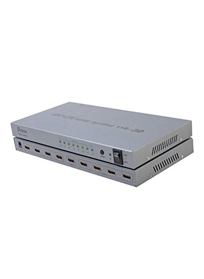 4K 8 Port HDMI Splitter Grey