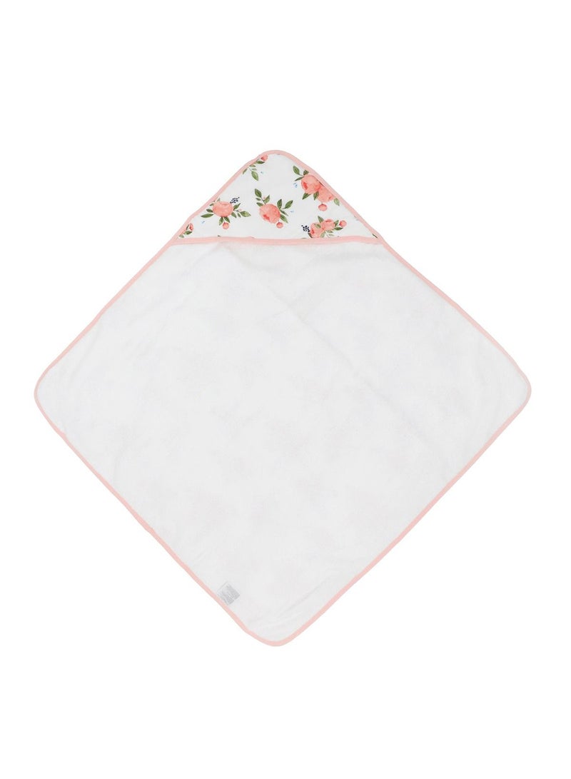 Cotton Muslin Hooded Infant Towel Watercolor Roses