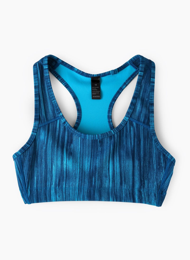 Sports Racerback Crop Top Teal