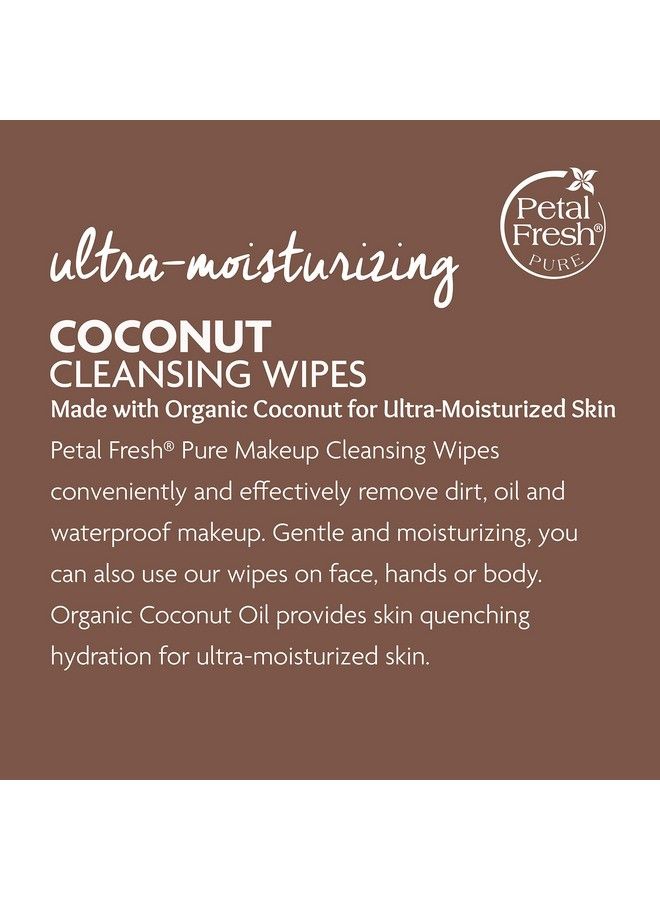 Ultra Moisturizing Coconut Makeup Removing Cleansing Towelettes Gentle Face Wipes Daily Cleansing Vegan And Cruelty Free 60 Count