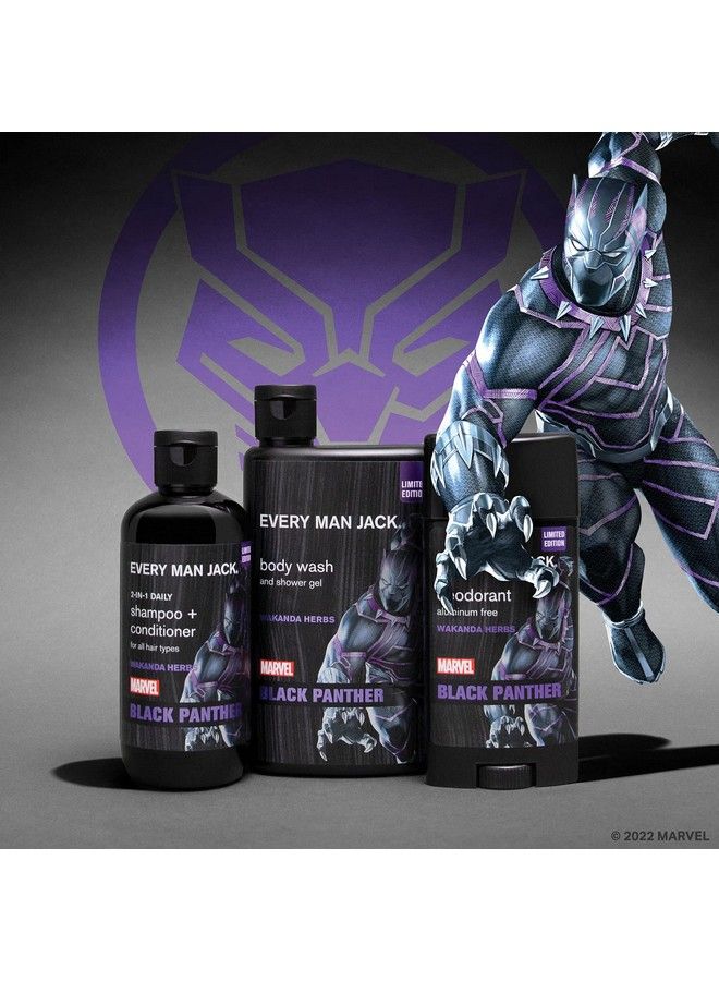 Black Panther Bath And Body Gift Set For Men Includes Body Wash Shampoo & Deodorant With Clean Ingredients