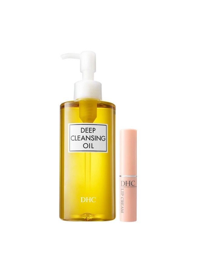 Deep Cleansing Oil And Lip Cream Facial Cleansing Oil Makeup Remover Hydrating Moisturizing Soothing Set Fragrance And Colorant Free Ideal For All Skin Types 67 Fl Oz And 005 Oz