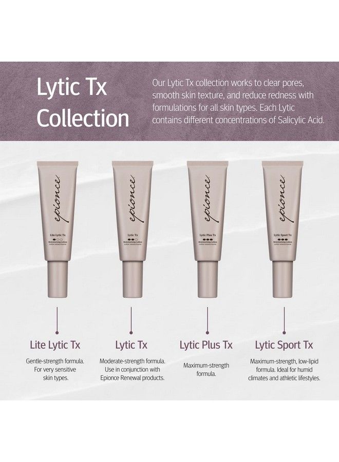 Lytic Plus Tx Facial Lotion With Salicylic Acid Azelaic Acid Hyaluronic Acid And Shea Butter Pore Minimizer Hyperpigmentation Treatment And Acne Treatment For Oily And Acne Prone Skin