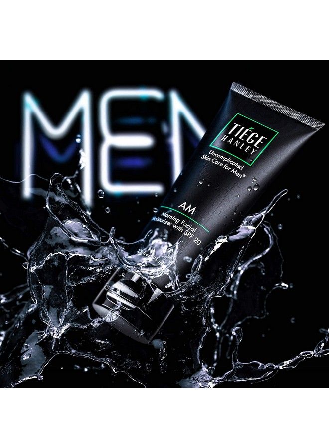 Morning Facial Moisturizer For Men (Am) : Lightweight Hydrating & Safe For Sensitive Skin : Smoother & Softer Skin : Spf 20 Face Lotion : Contains Calendula & Plantain : 25 Ounce