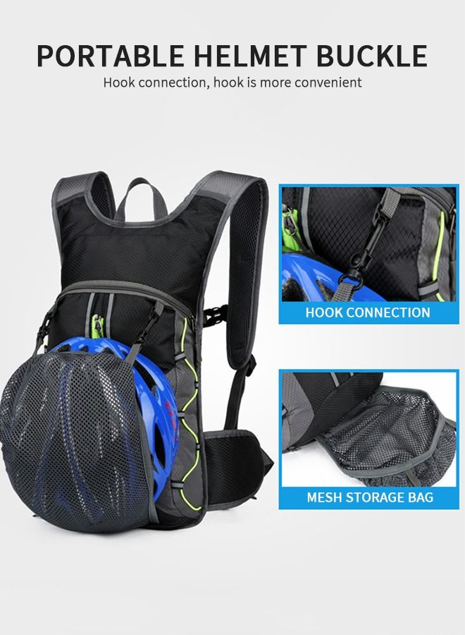 Hydration Pack Backpack, Water Backpack with 2L Bladder , Backpack Hydration Bag 2 In 1 for Hiking, Cycling, Running, Rock Climbing and Outdoor Activities Ultra-Light Helmet Bag