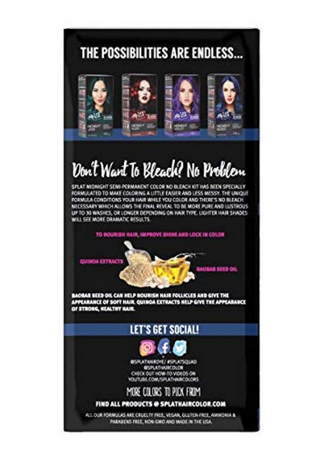 Midnight Azure Semipermanent Blue Hair Color Kit No Bleach Vegan Cruelty Free