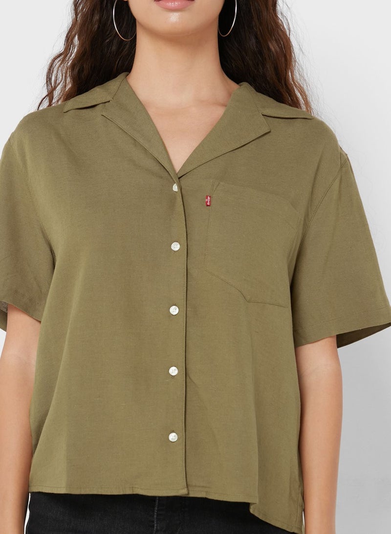 Pocket Detail Button Down Shirt