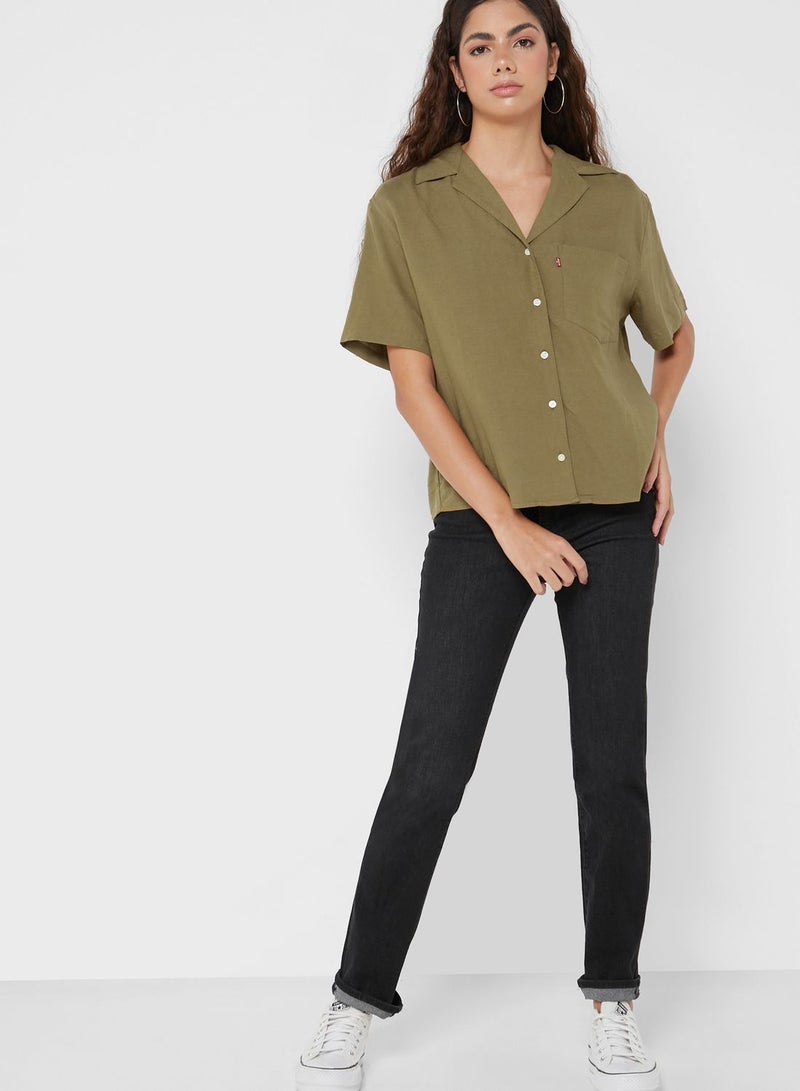Pocket Detail Button Down Shirt