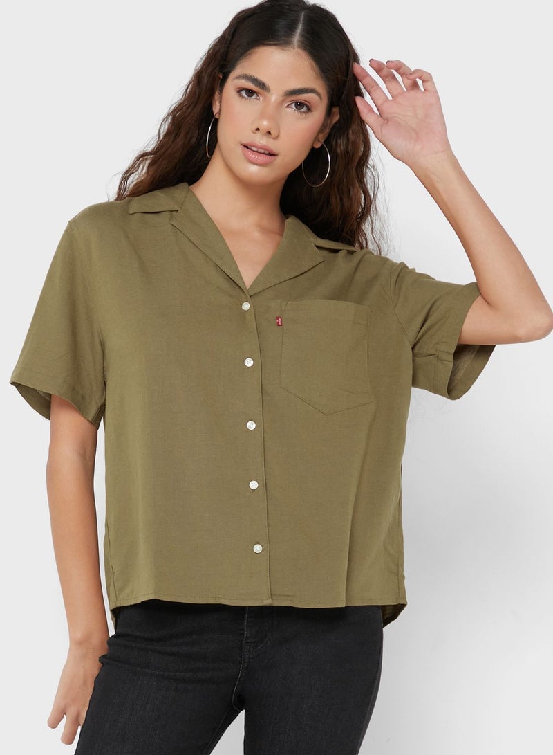Pocket Detail Button Down Shirt