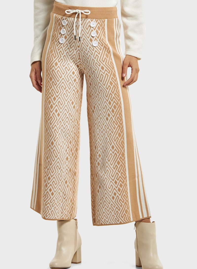 Printed High Waist Pants