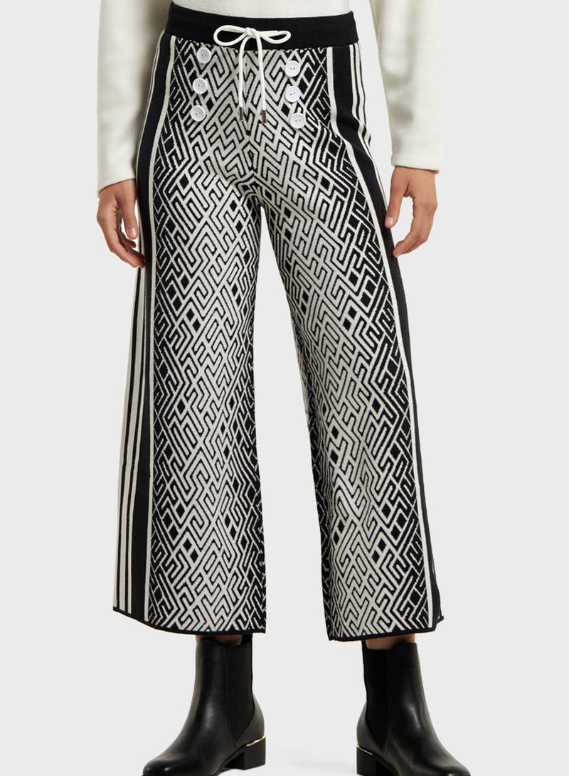 Printed High Waist Pants