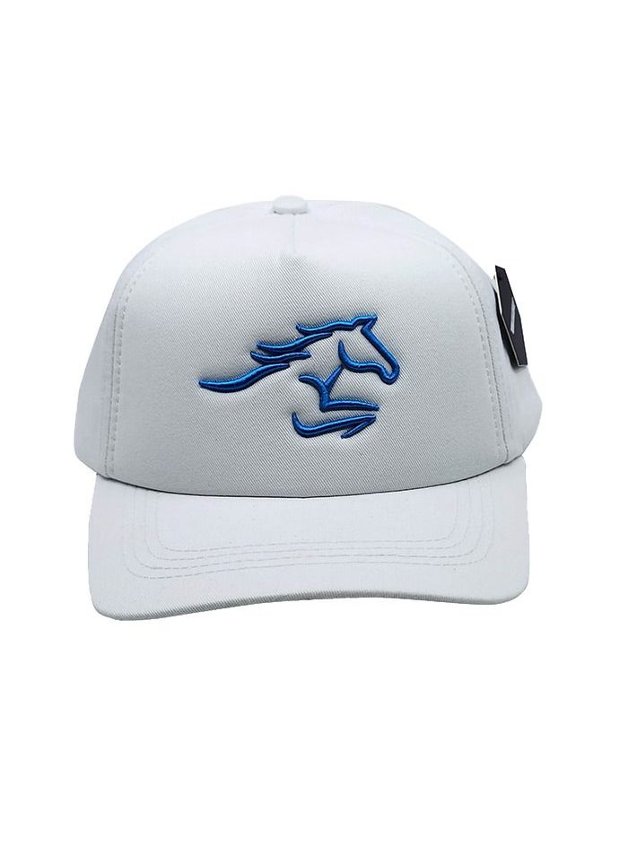 Horse White Blue Logo Full Fabric Headcap
