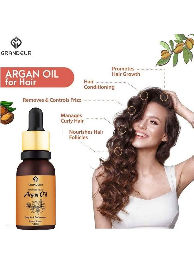 100% Pure & Natural Moroccan Argan Oil For Dry And Coarse Hair & Skin Care 90Ml Pack Of 3
