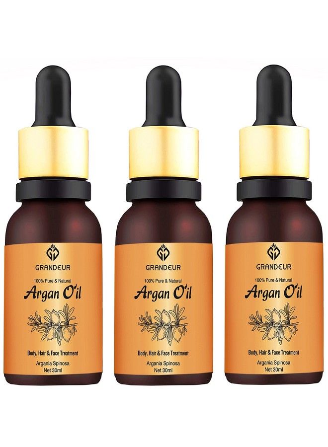 100% Pure & Natural Moroccan Argan Oil For Dry And Coarse Hair & Skin Care 90Ml Pack Of 3