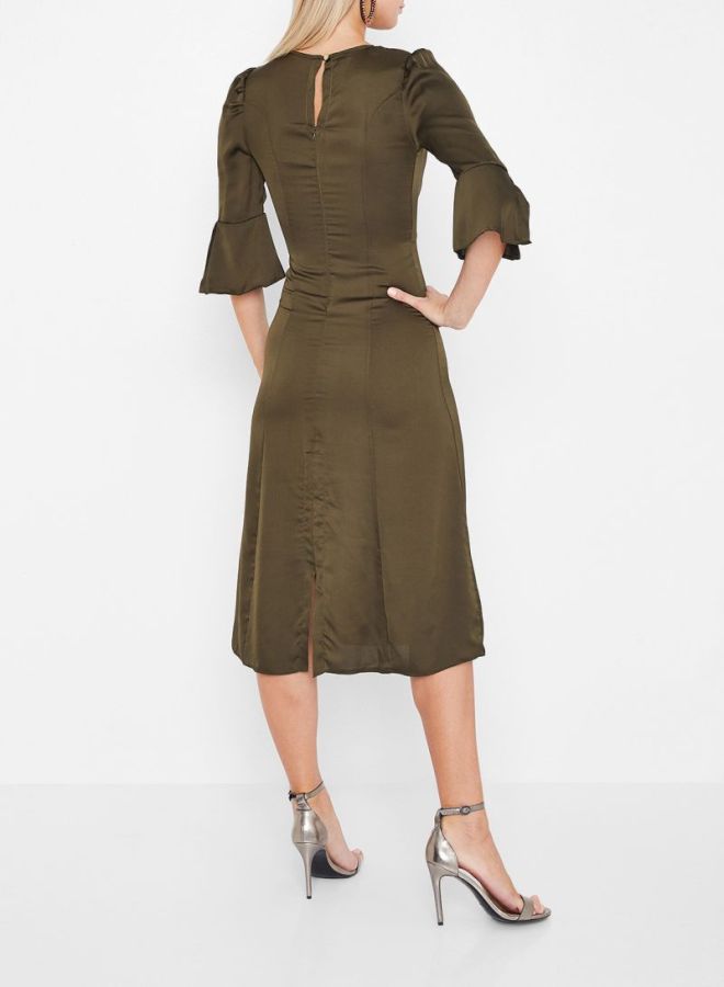 Round Neck Dress Olive Green