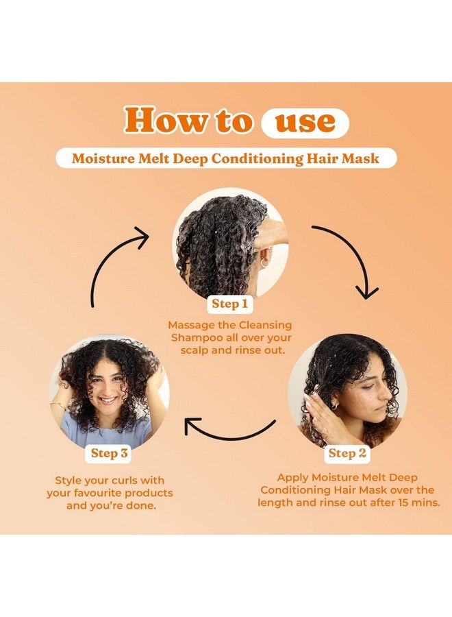 Moisture Melt Deep Conditioning Hair Mask With Maracuja Oil Banana Extract And Shea Butter For Curly And Wavy Hair Deep Nourishment Damage & Antifrizz Solution (150G)