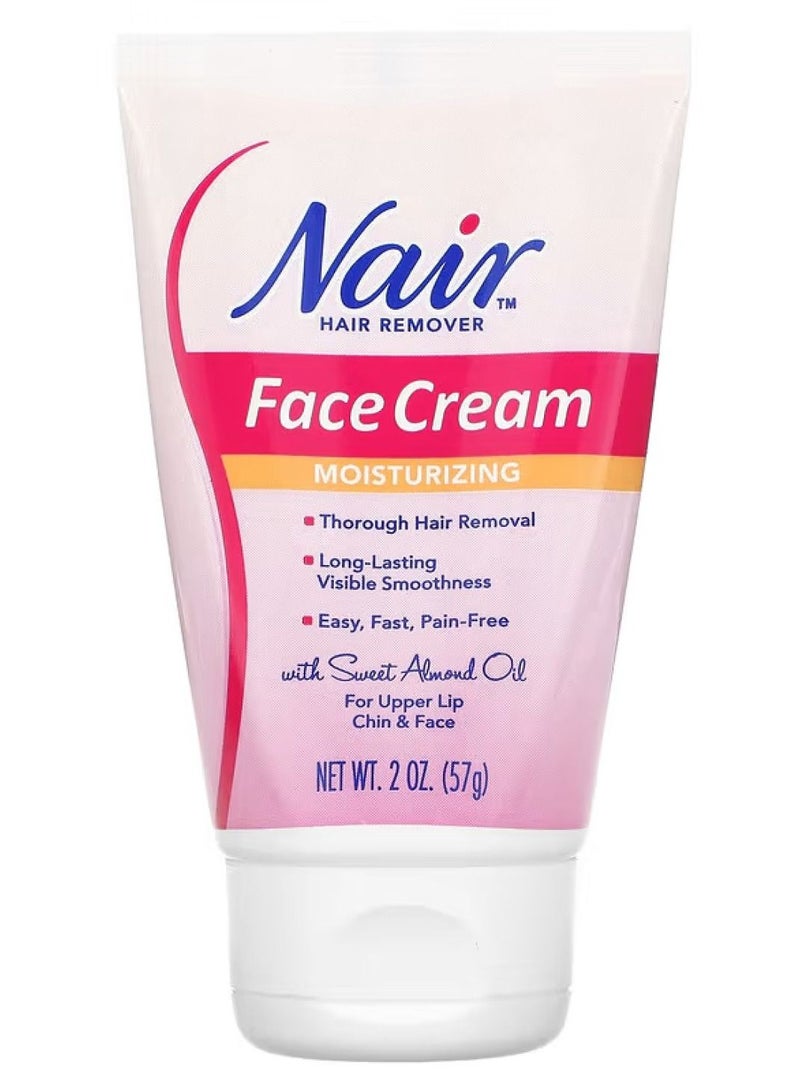 Hair Remover Moisturizing Face Cream For Upper Lip Chin and Face 2 oz 57 g